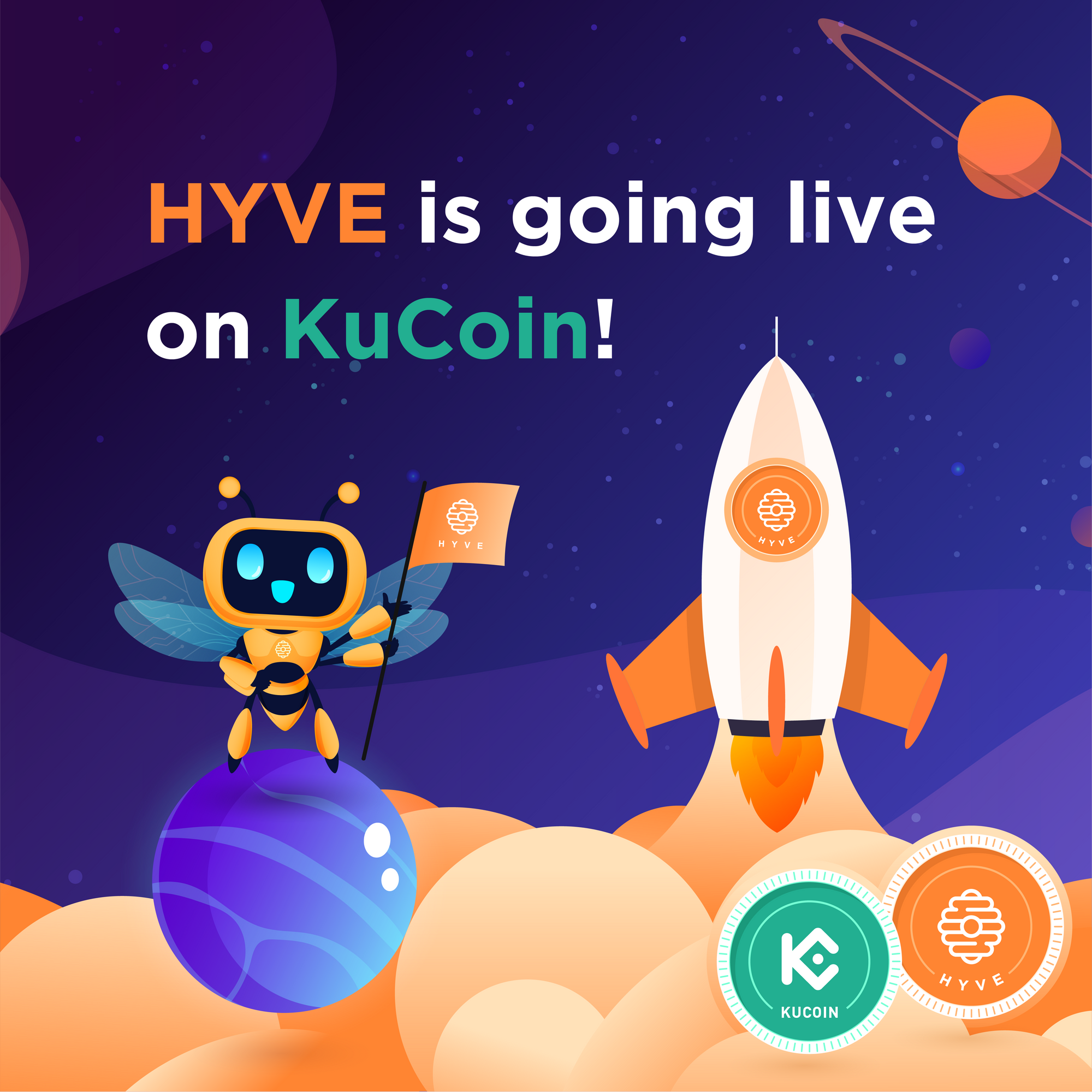 HYVE is getting listed on Kucoin.com