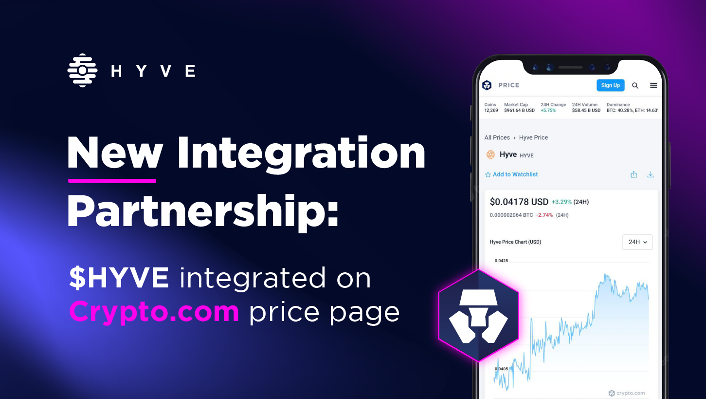 New Integration Partnership: $HYVE integrated on Crypto.com price page