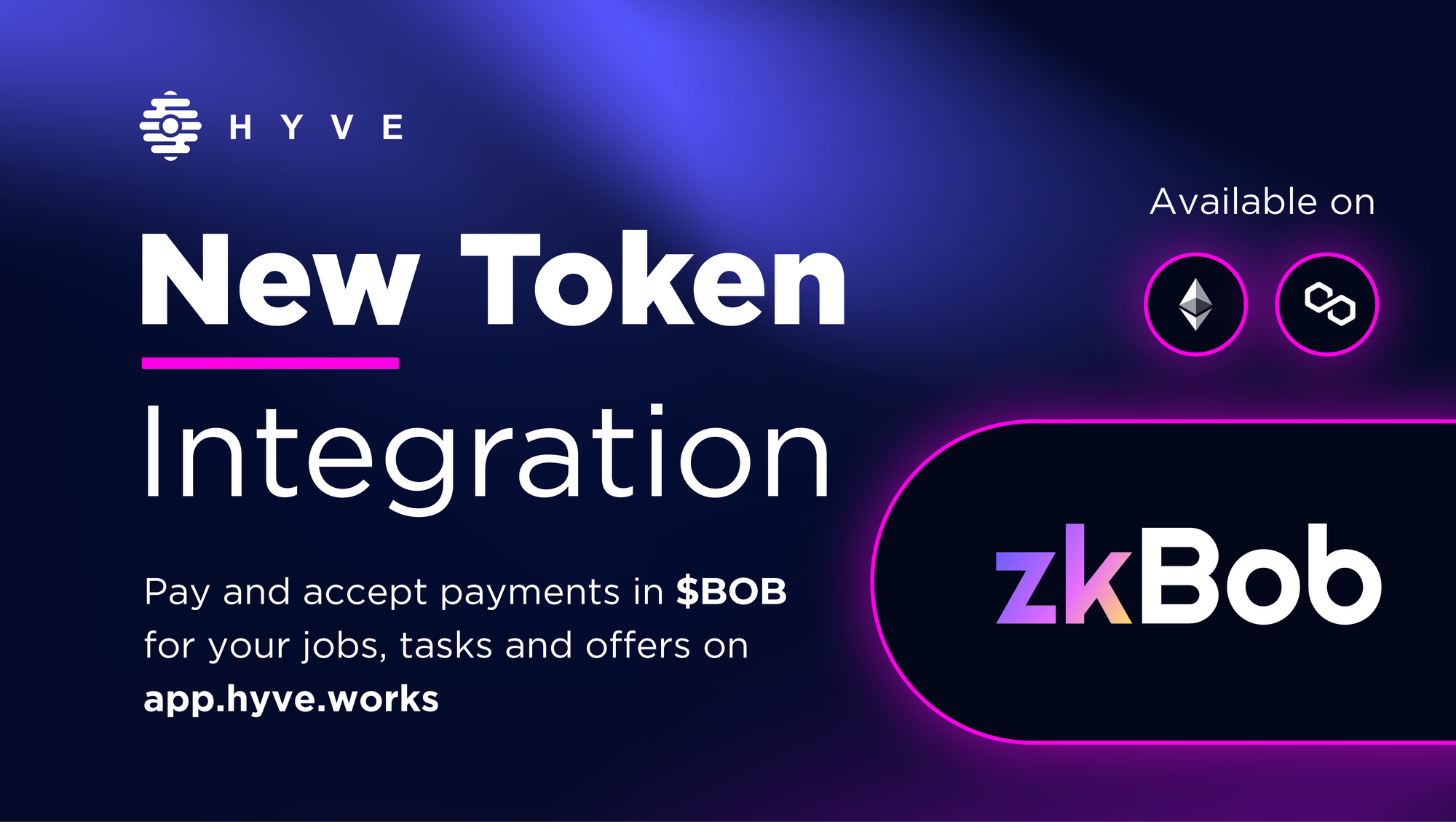 New token integration: $BOB is live on HYVE